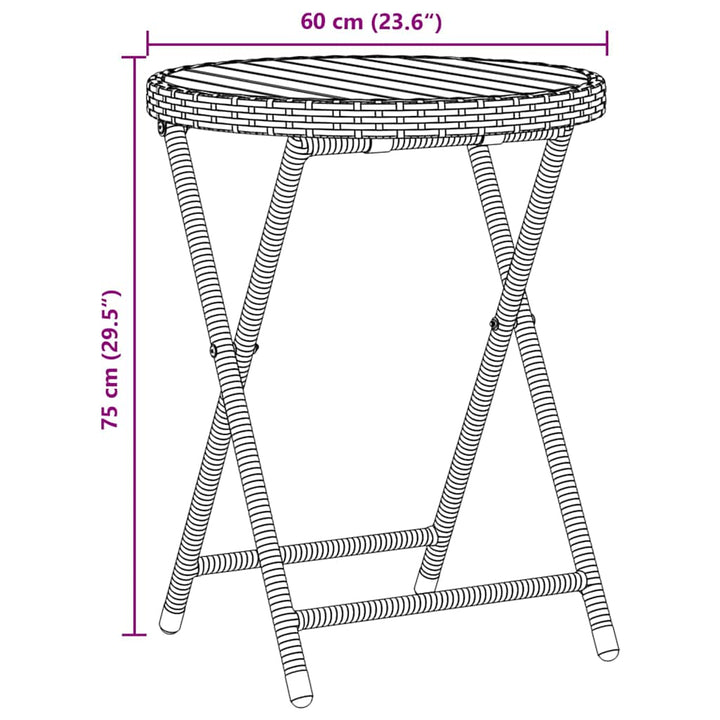 Have Bistro Sæt 3 pcs Sort Poly rattan