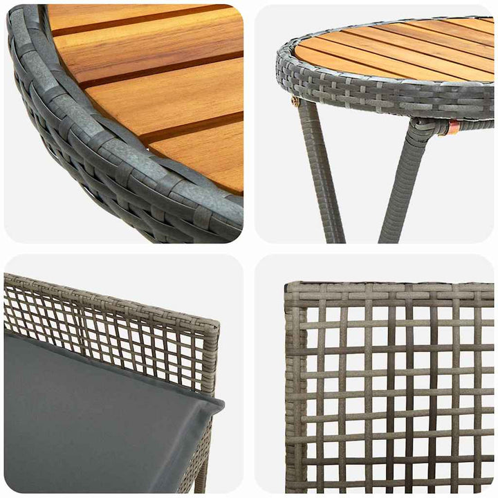 Have Bistro Sæt 3 pcs Grå Poly rattan