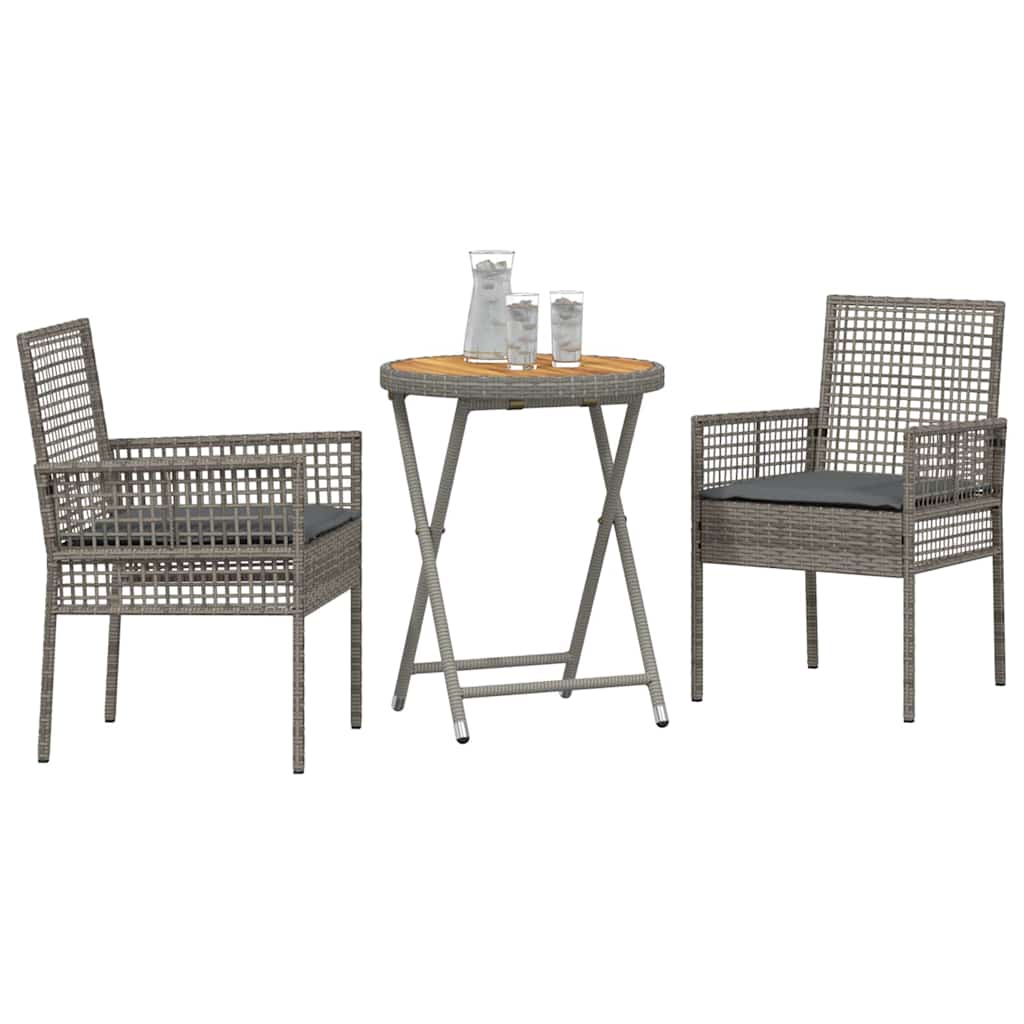 Have Bistro Sæt 3 pcs Grå Poly rattan