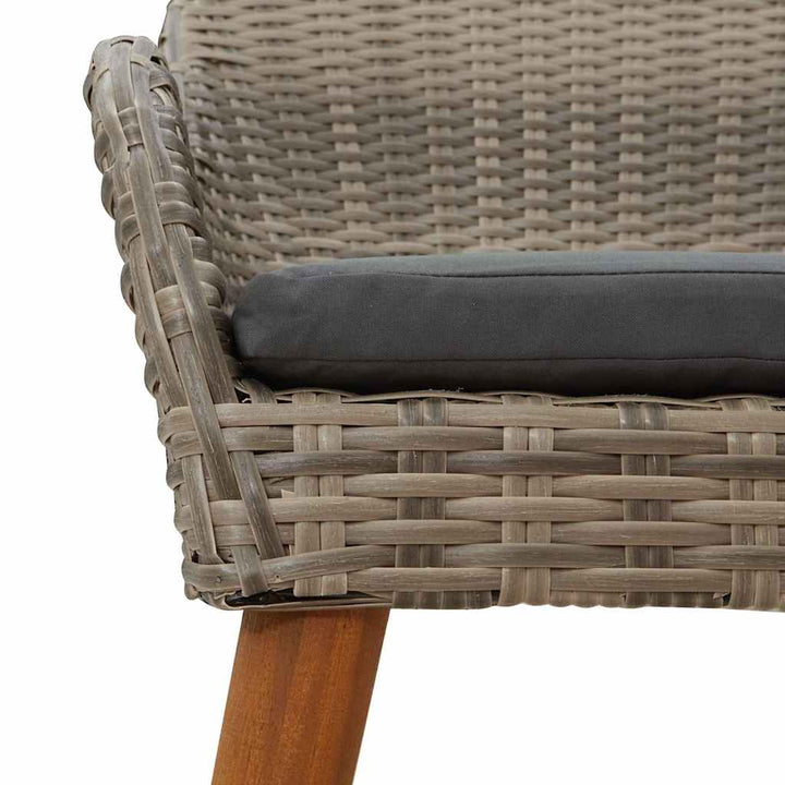 Have Stol med pude 2 pcs Sort 55 x 62.5 x 82cm polyrattan