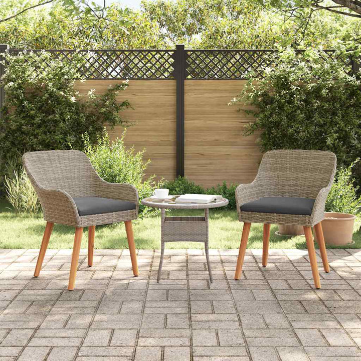 Have Stol med pude 2 pcs Sort 55 x 62.5 x 82cm polyrattan