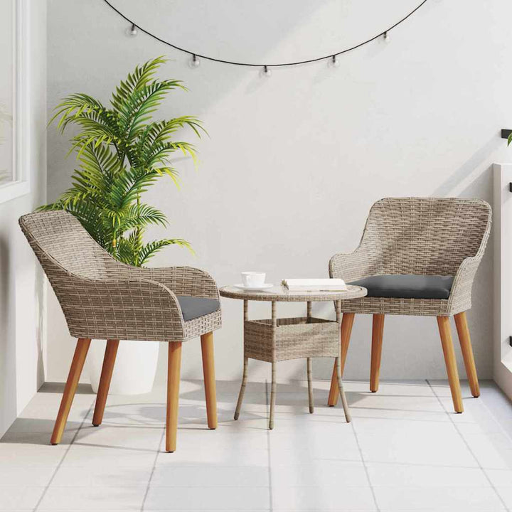 Have Stol med pude 2 pcs Sort 55 x 62.5 x 82cm polyrattan