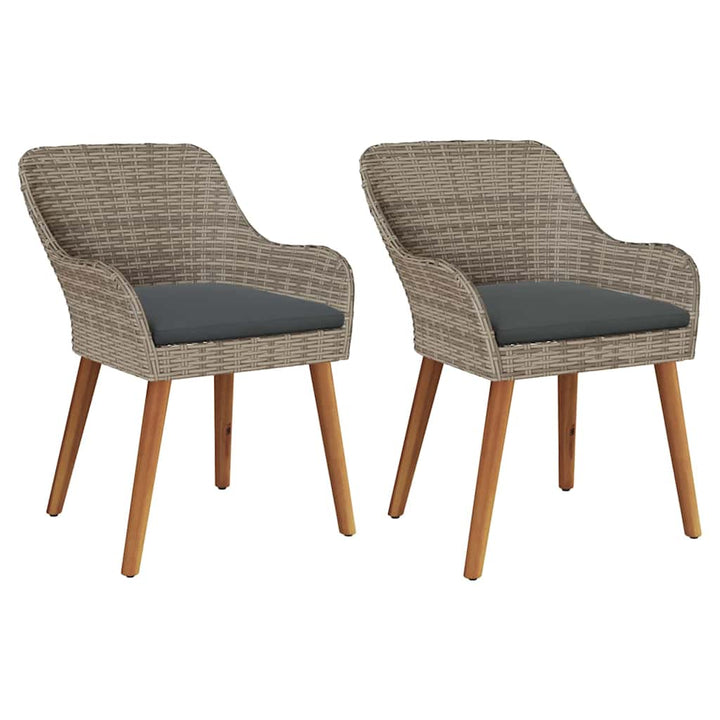 Have Stol med pude 2 pcs Sort 55 x 62.5 x 82cm polyrattan