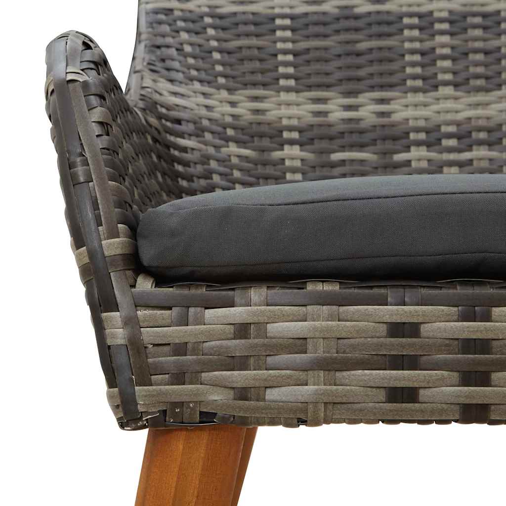 Have Stol med pude 2 pcs Grå 55 x 62.5 x 82cm polyrattan