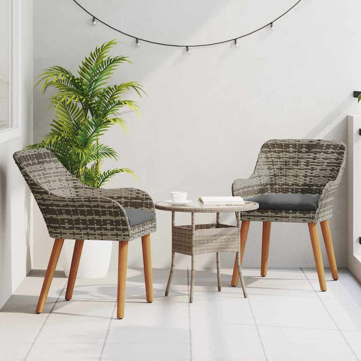Have Stol med pude 2 pcs Grå 55 x 62.5 x 82cm polyrattan