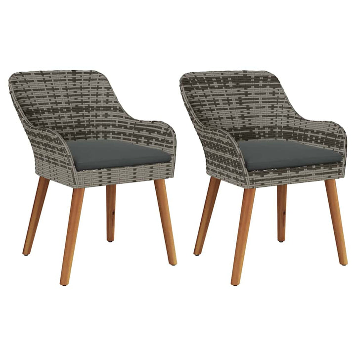 Have Stol med pude 2 pcs Grå 55 x 62.5 x 82cm polyrattan