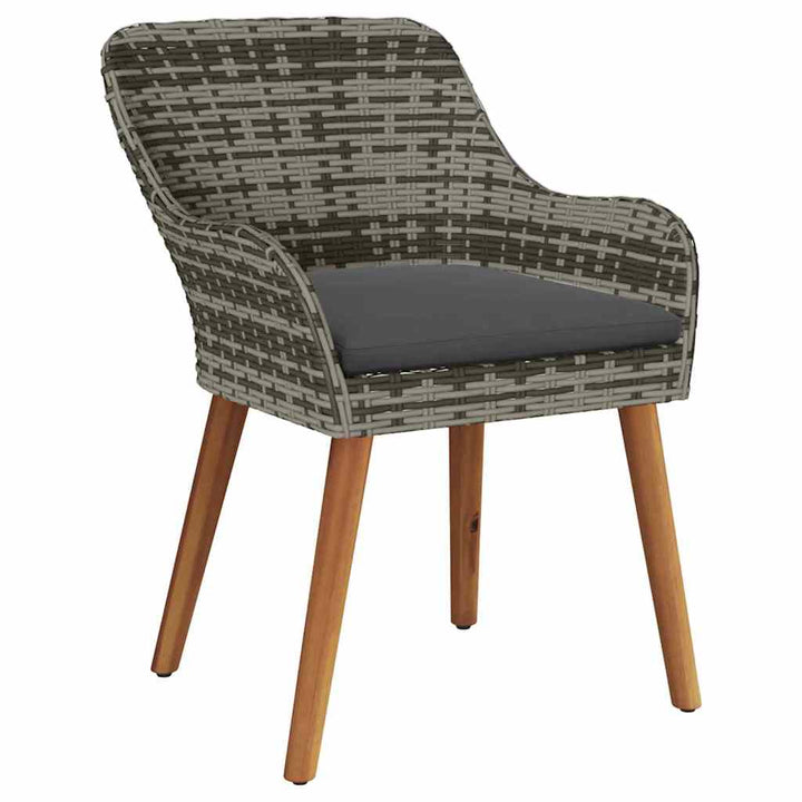 Have Stol med pude 2 pcs Grå 55 x 62.5 x 82cm polyrattan