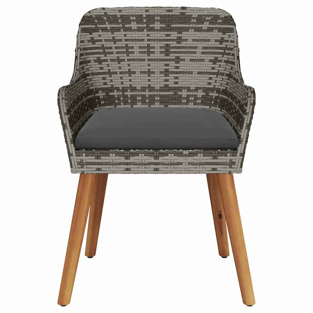 Have Stol med pude 2 pcs Grå 55 x 62.5 x 82cm polyrattan