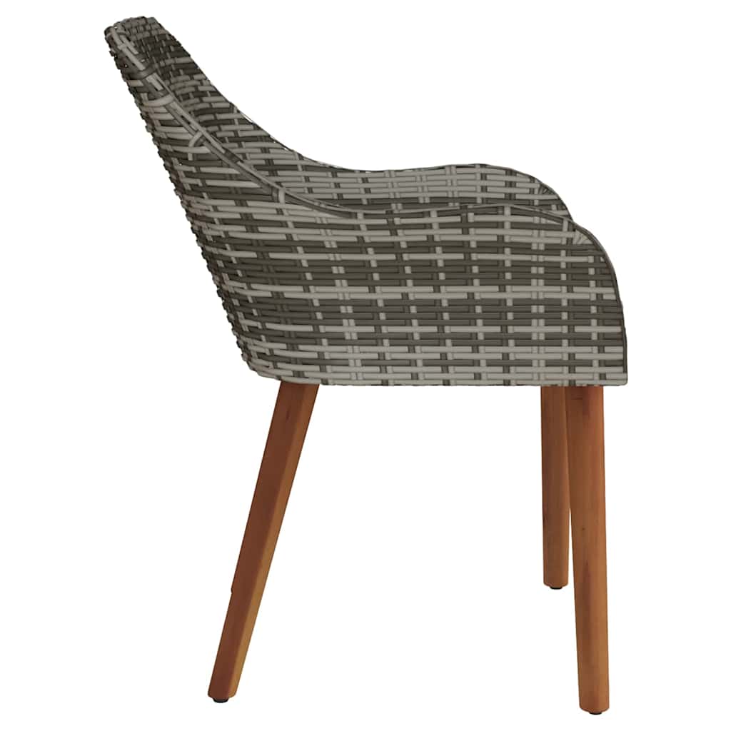 Have Stol med pude 2 pcs Grå 55 x 62.5 x 82cm polyrattan