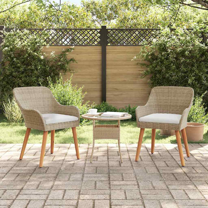 Have Stol med pude 2 pcs Beige 55 x 62.5 x 82cm polyrattan