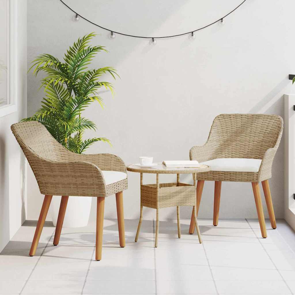 Have Stol med pude 2 pcs Beige 55 x 62.5 x 82cm polyrattan