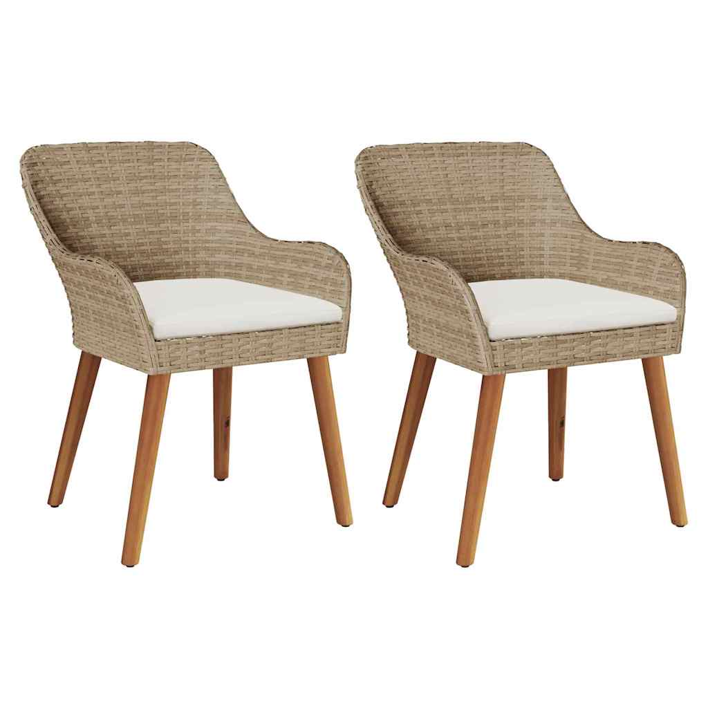 Have Stol med pude 2 pcs Beige 55 x 62.5 x 82cm polyrattan