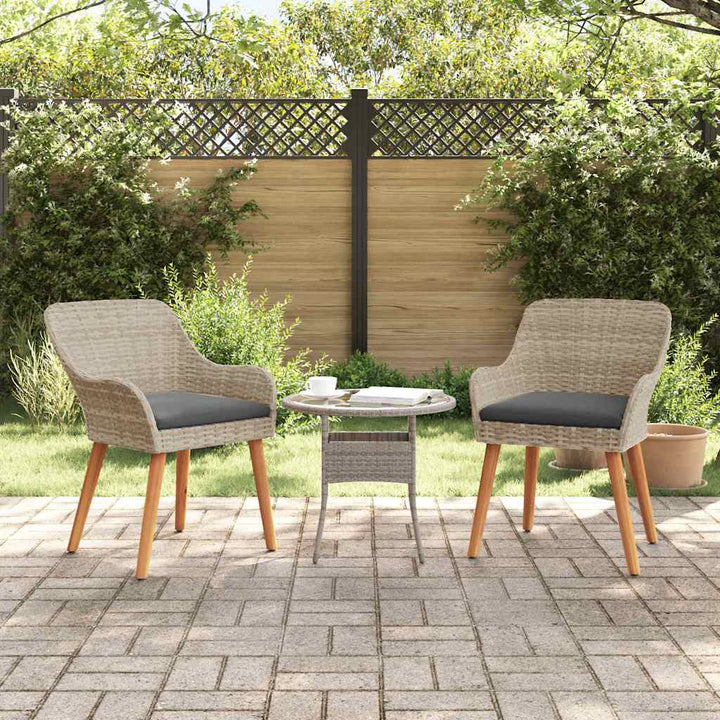 Have Stol med pude 2 pcs Lysegrå 55 x 62.5 x 82cm polyrattan