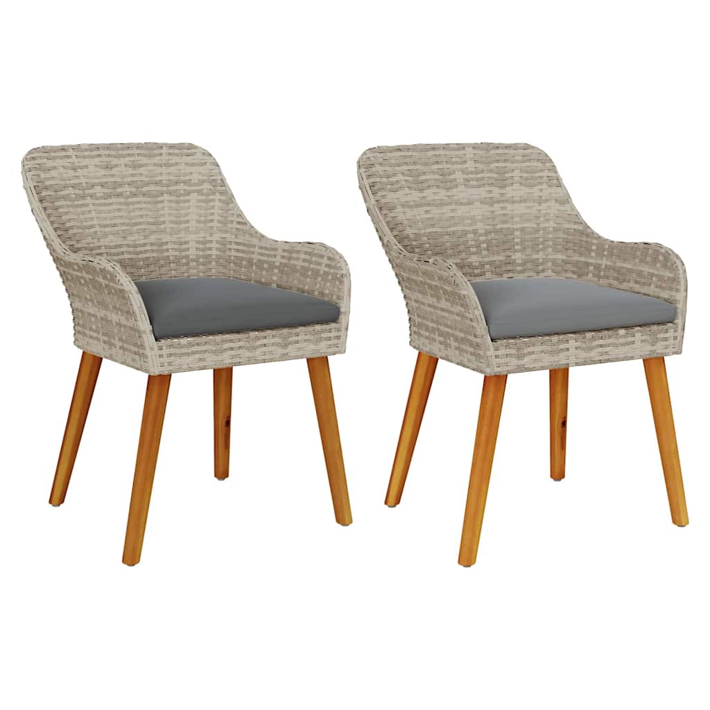 Have Stol med pude 2 pcs Lysegrå 55 x 62.5 x 82cm polyrattan