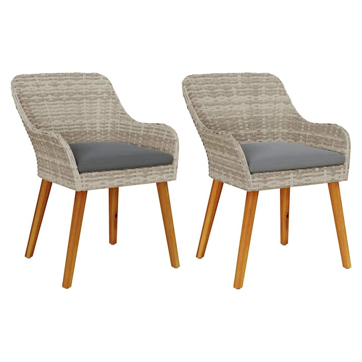 Have Stol med pude 2 pcs Lysegrå 55 x 62.5 x 82cm polyrattan
