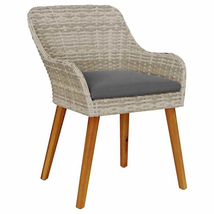Have Stol med pude 2 pcs Lysegrå 55 x 62.5 x 82cm polyrattan