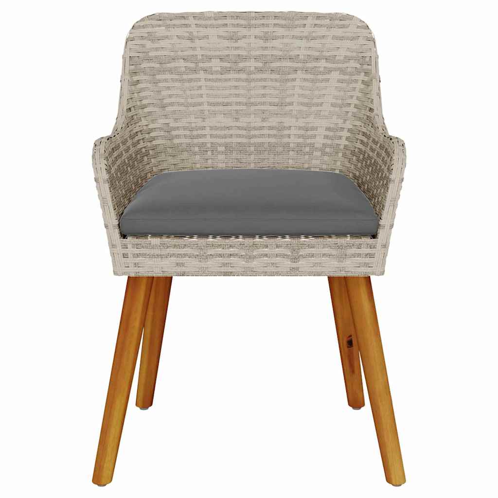 Have Stol med pude 2 pcs Lysegrå 55 x 62.5 x 82cm polyrattan