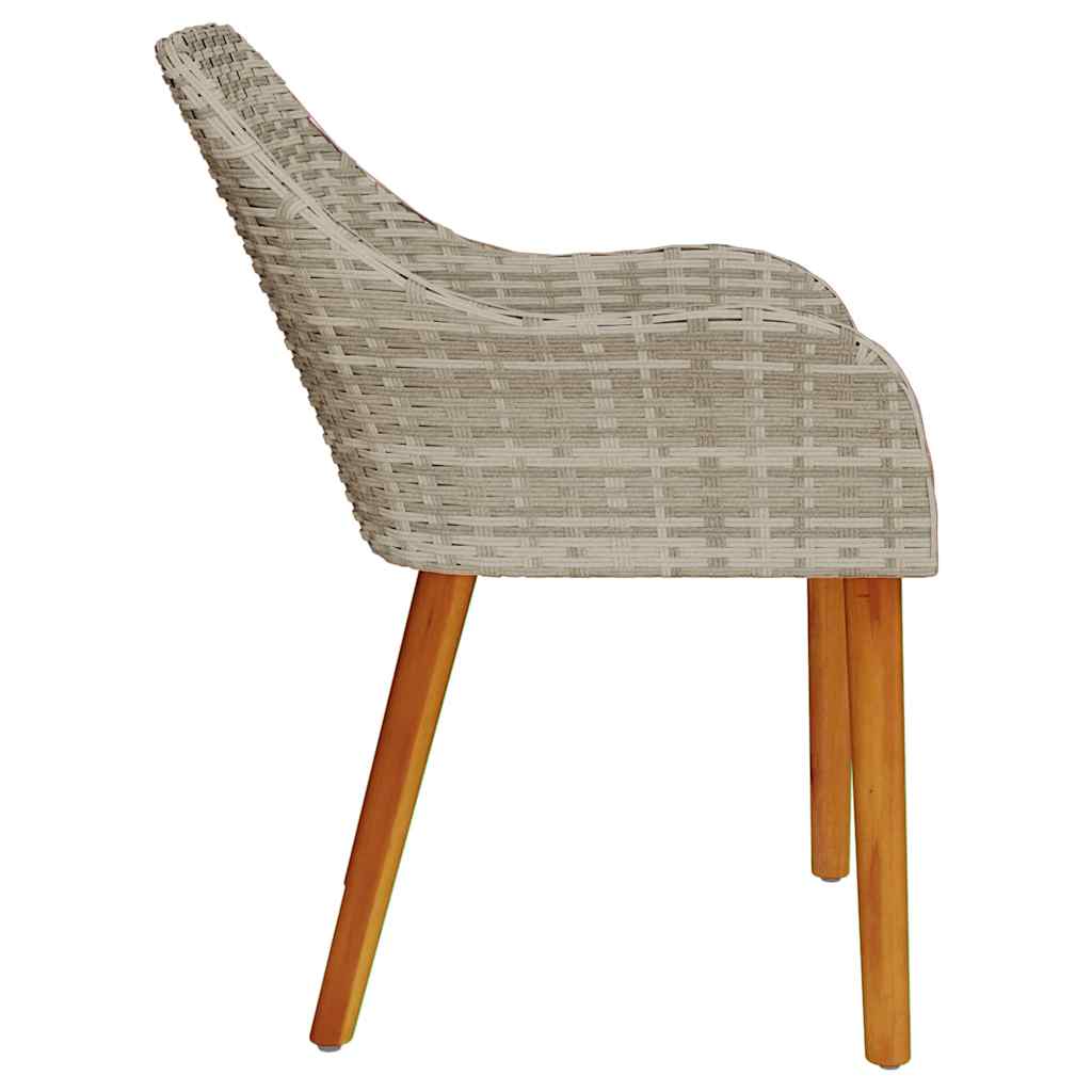 Have Stol med pude 2 pcs Lysegrå 55 x 62.5 x 82cm polyrattan