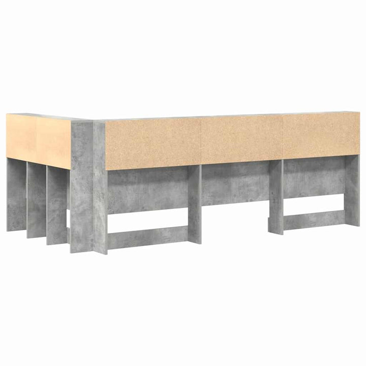 Opbevaringshovedgavl med hylde Betongrå 80 cm Konstrueret træ