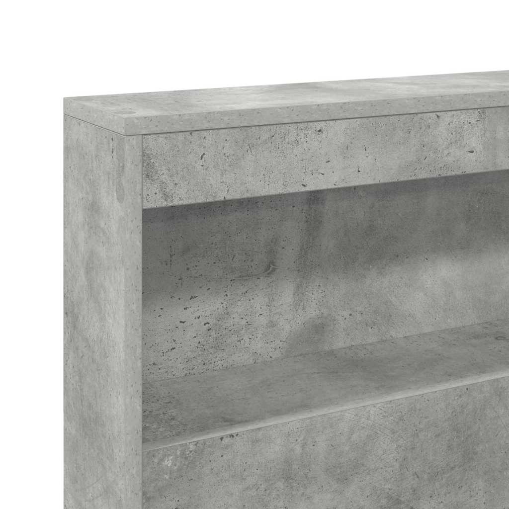 Opbevaringshovedgavl med hylde Betongrå 90 cm Konstrueret træ
