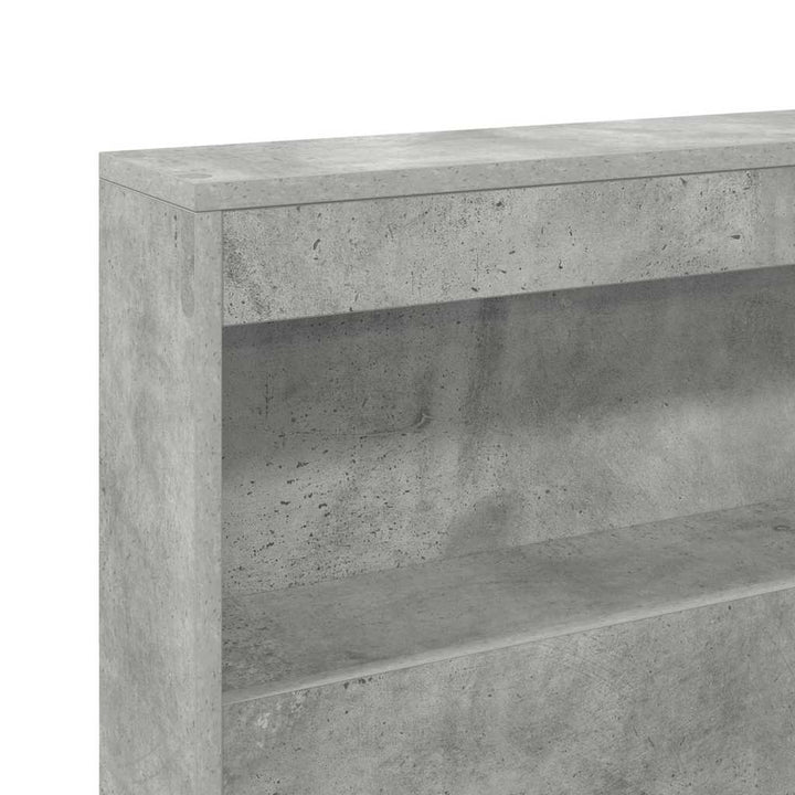 Opbevaringshovedgavl med hylde Betongrå 90 cm Konstrueret træ
