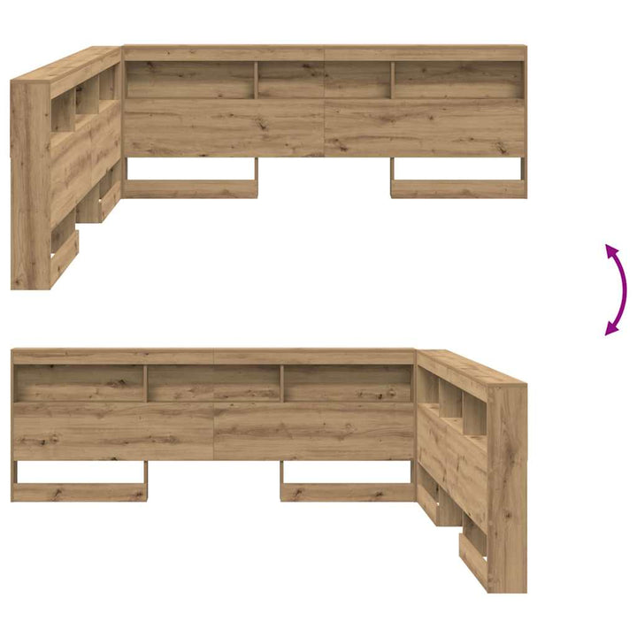 Opbevaringshovedgavl artisan eg 200 cm Konstrueret træ