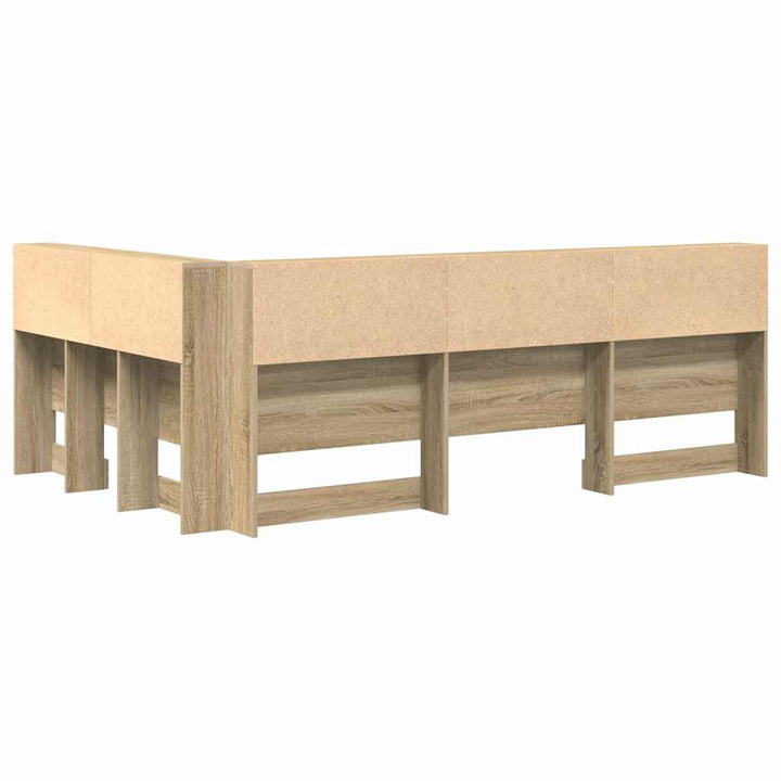 Opbevaringshovedgavl med hylde Sonoma-eg 120 cm Konstrueret træ