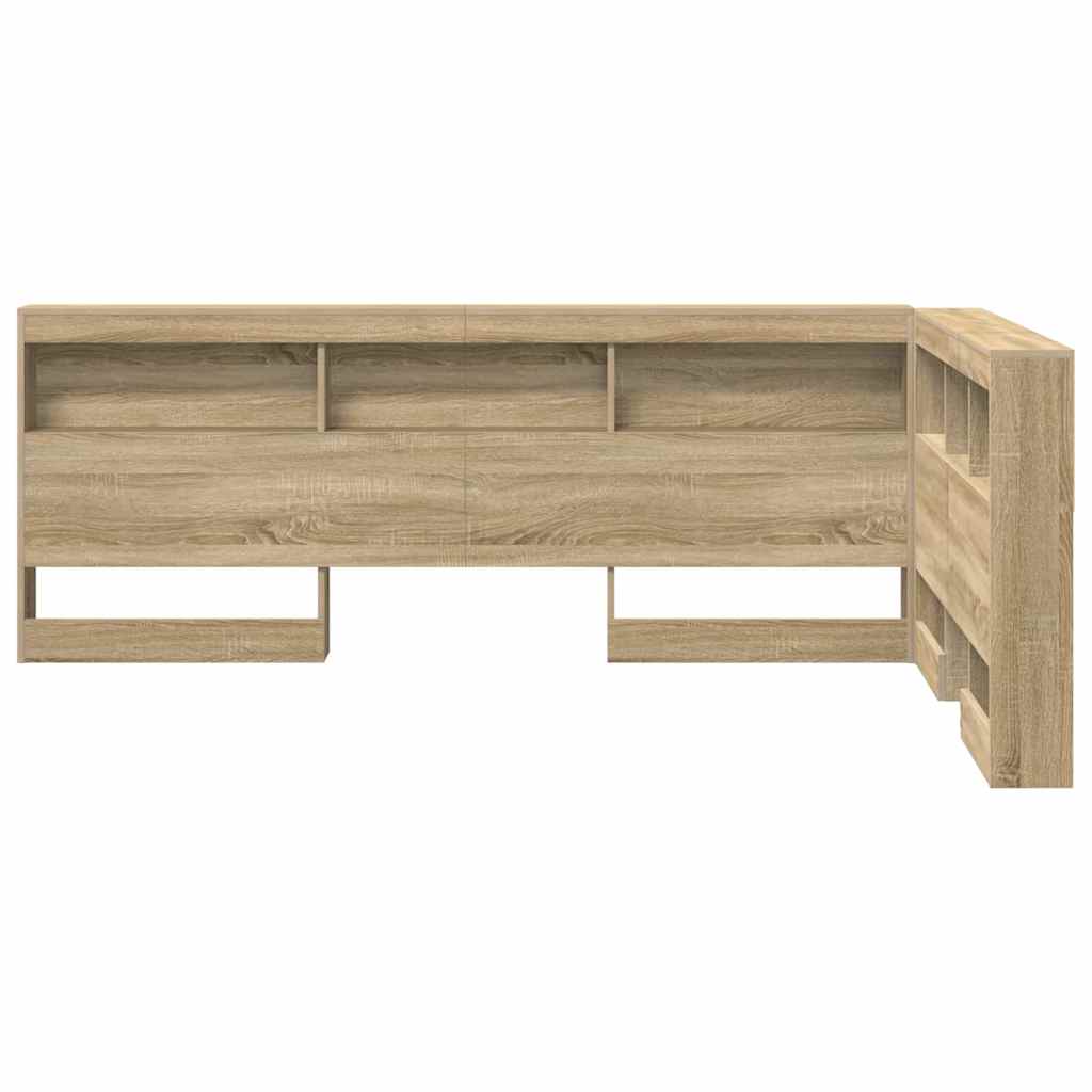 Opbevaringshovedgavl med hylde Sonoma-eg 120 cm Konstrueret træ