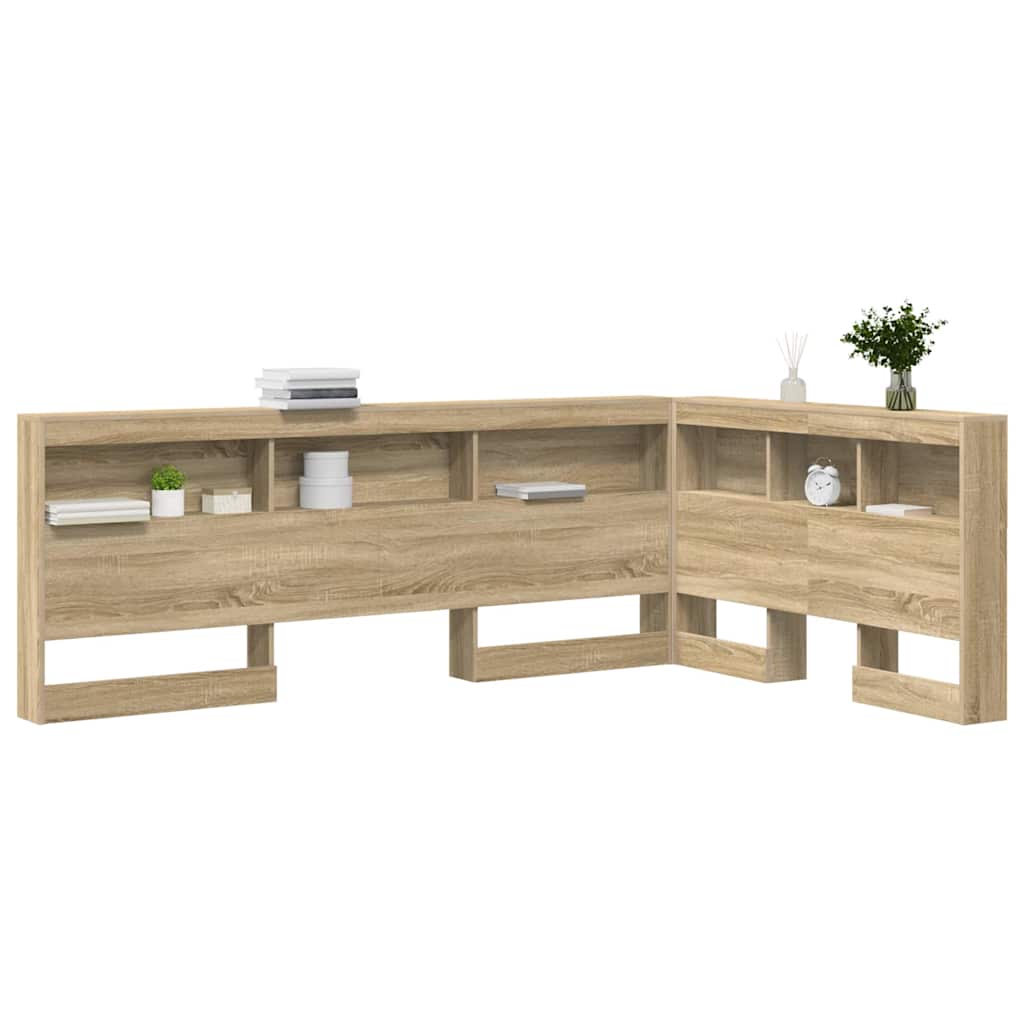 Opbevaringshovedgavl med hylde Sonoma-eg 120 cm Konstrueret træ