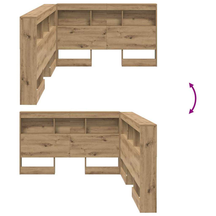Opbevaringshovedgavl artisan eg 120 cm Konstrueret træ
