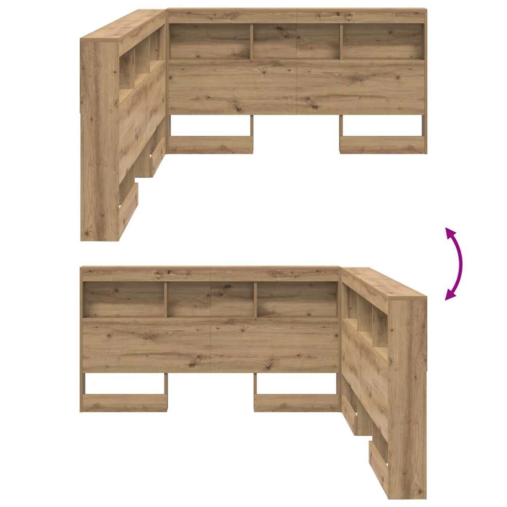 Opbevaringshovedgavl artisan eg 140 cm Konstrueret træ