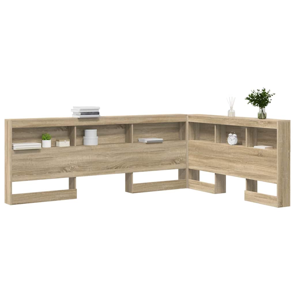 Opbevaringshovedgavl med hylde Sonoma-eg 140 cm Konstrueret træ