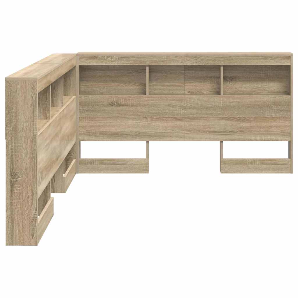 Opbevaringshovedgavl med hylde Sonoma-eg 140 cm Konstrueret træ