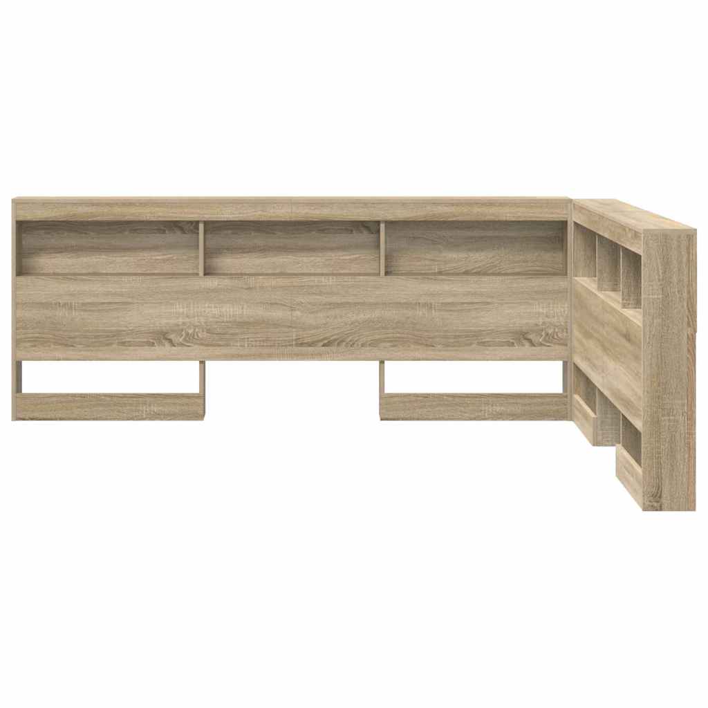 Opbevaringshovedgavl med hylde Sonoma-eg 135 cm Konstrueret træ
