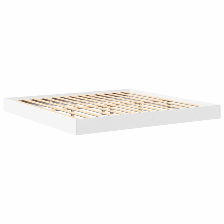 Bogreol Seng med hovedgærde Hvid 180 x 200 cm Konstrueret træ