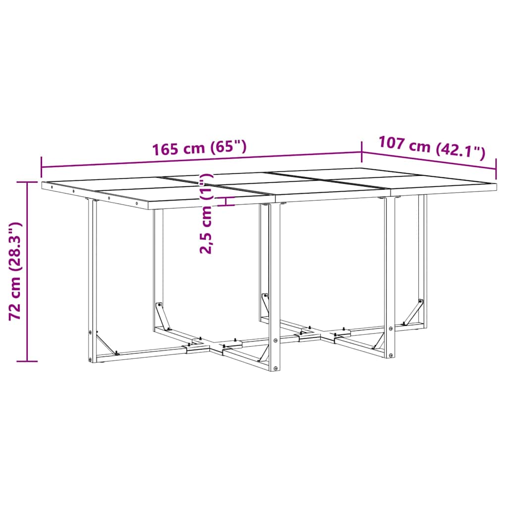 Have Spisebordssæt 7 pcs Sort Stål