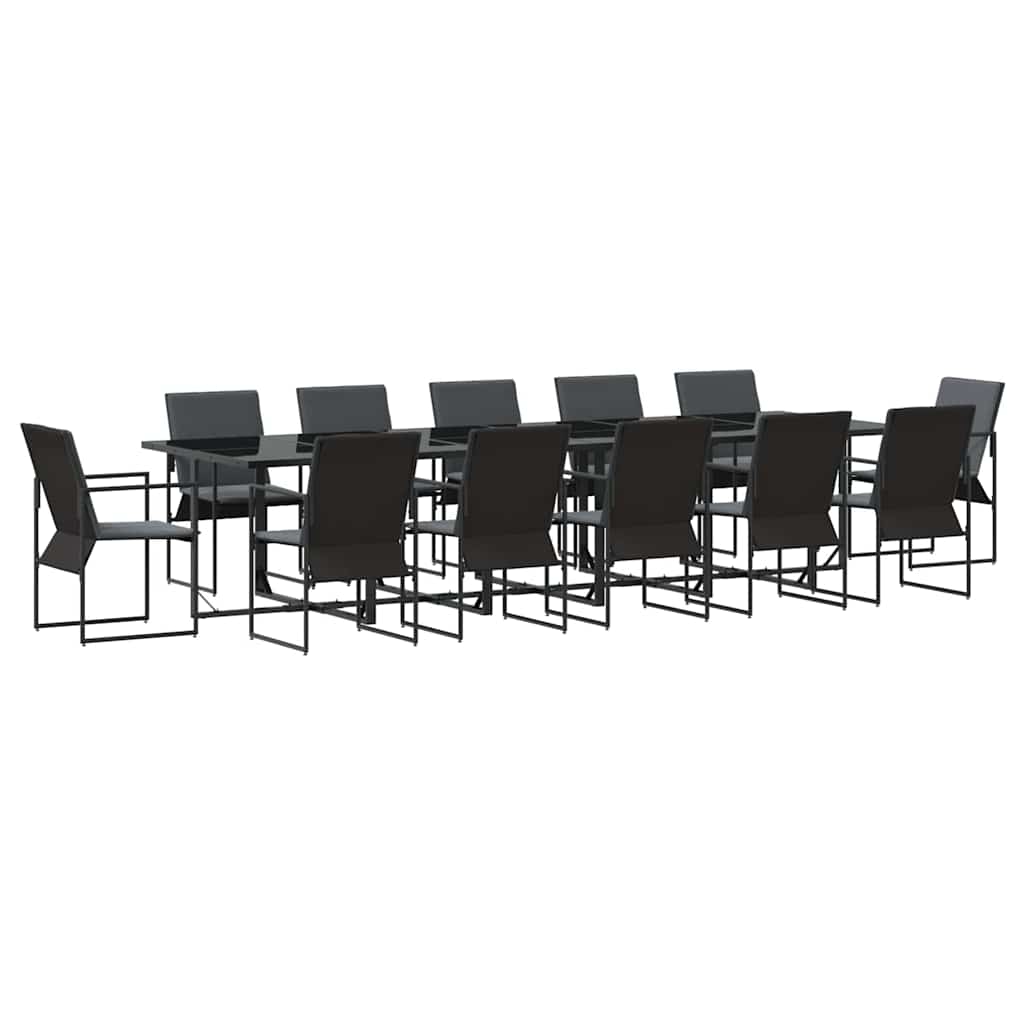 Have Spisebordssæt 13 pcs Sort Stål