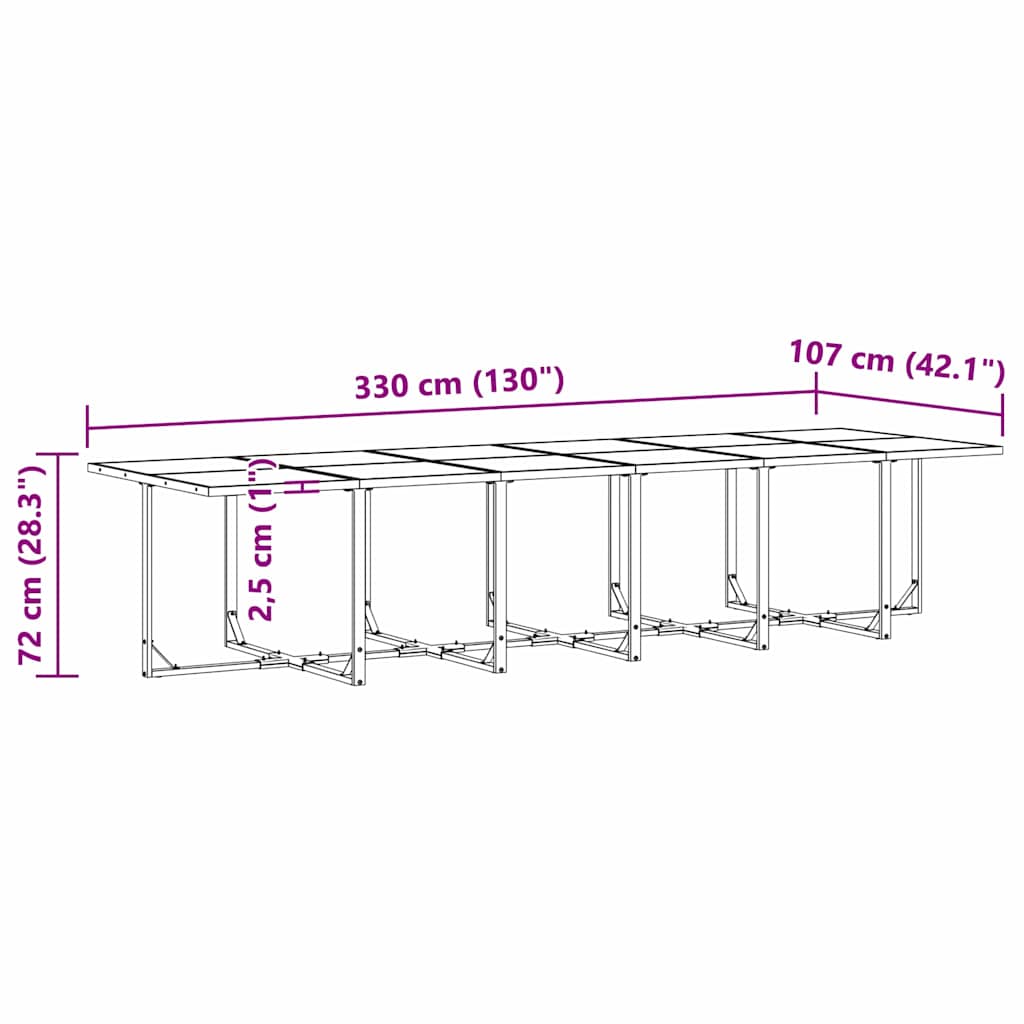 Have Spisebordssæt 13 pcs Sort Stål