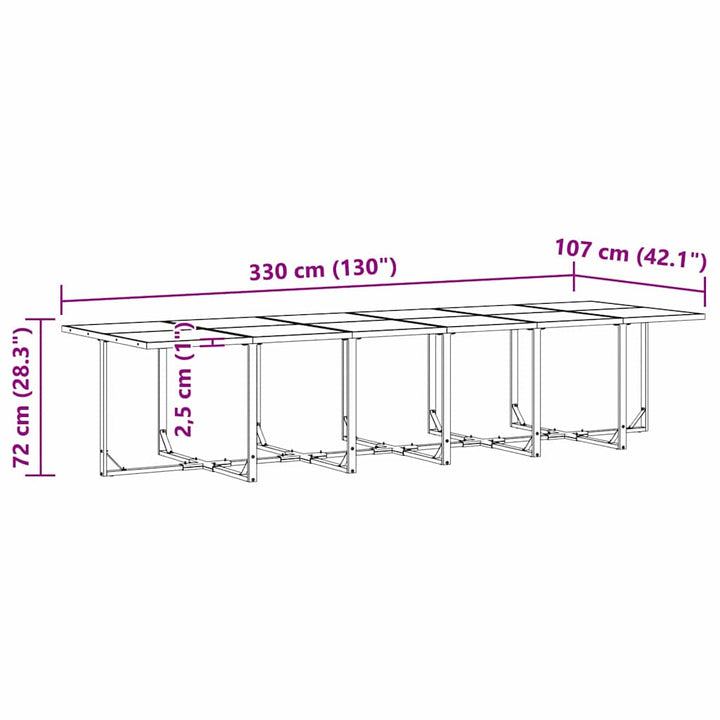 Have Spisebordssæt 13 pcs Sort Stål