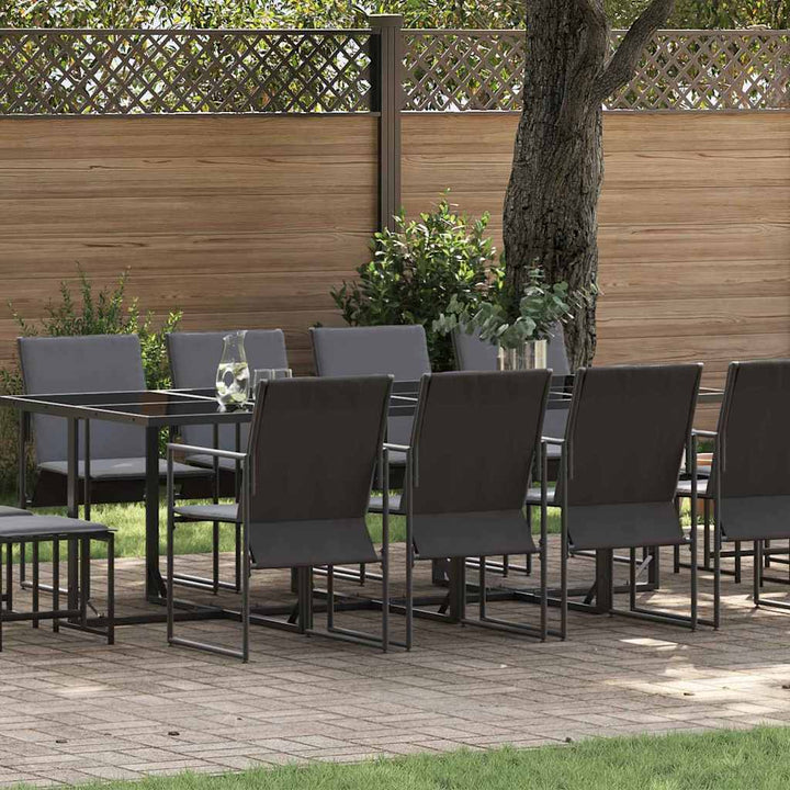 Have Spisebordssæt 13 pcs Sort Stål