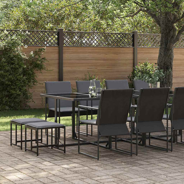 Have Spisebordssæt 13 pcs Sort Stål
