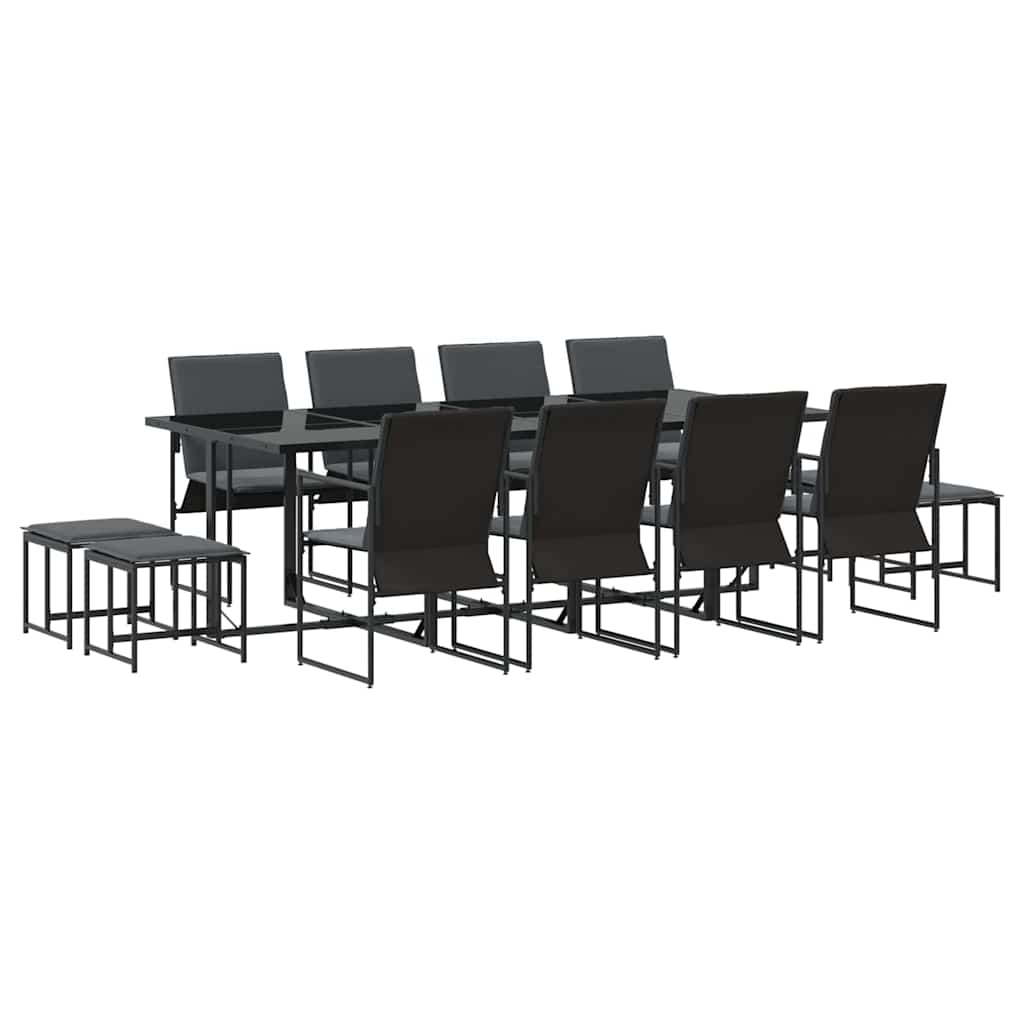 Have Spisebordssæt 13 pcs Sort Stål