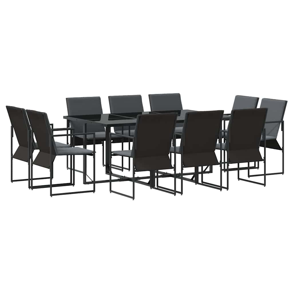 Have Spisebordssæt 11 pcs Sort Stål