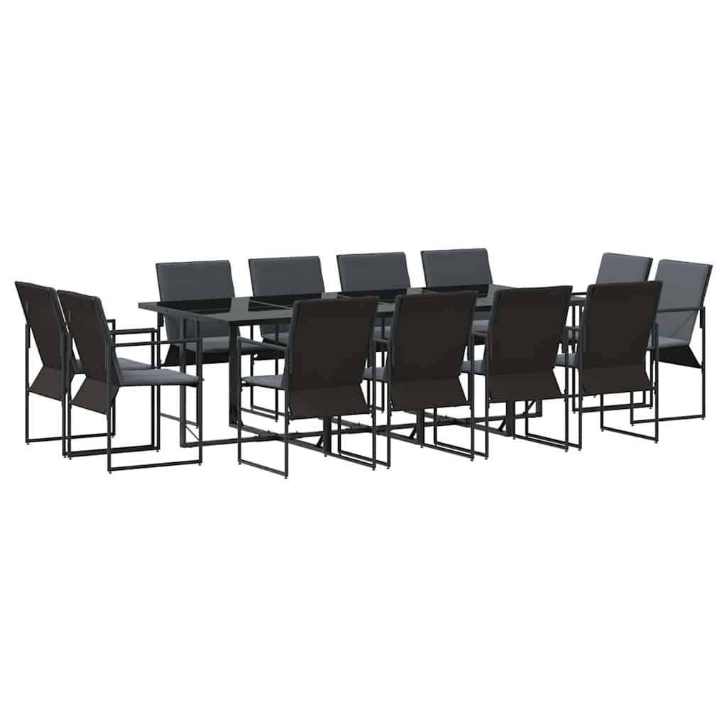 Have Spisebordssæt 13 pcs Sort Stål