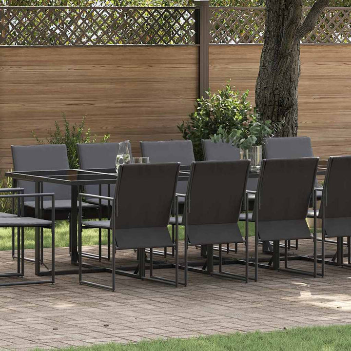Have Spisebordssæt 15 pcs Sort Stål