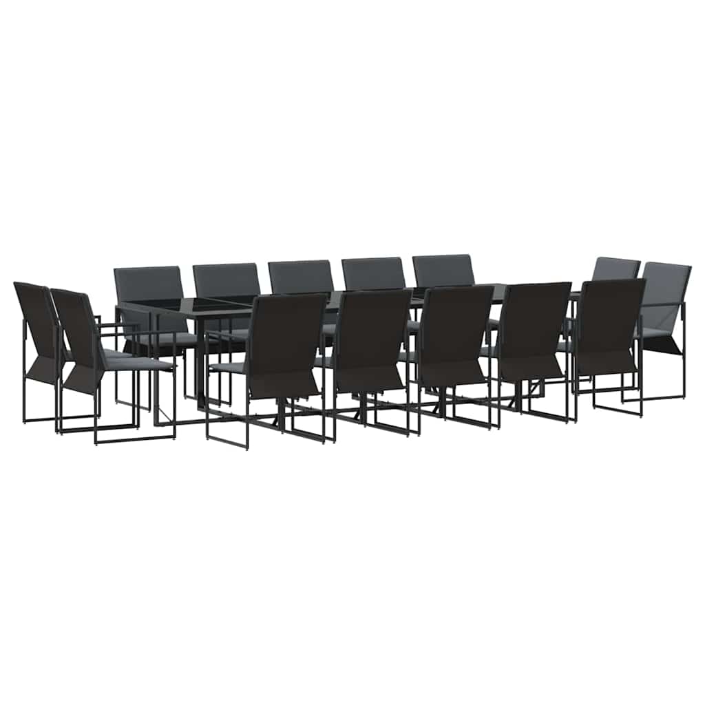 Have Spisebordssæt 15 pcs Sort Stål