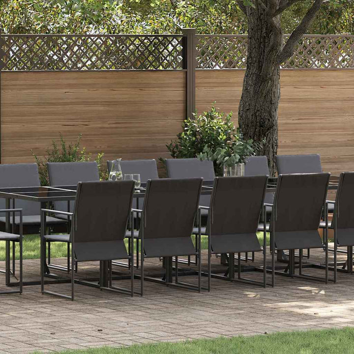 Have Spisebordssæt 17 pcs Sort Stål