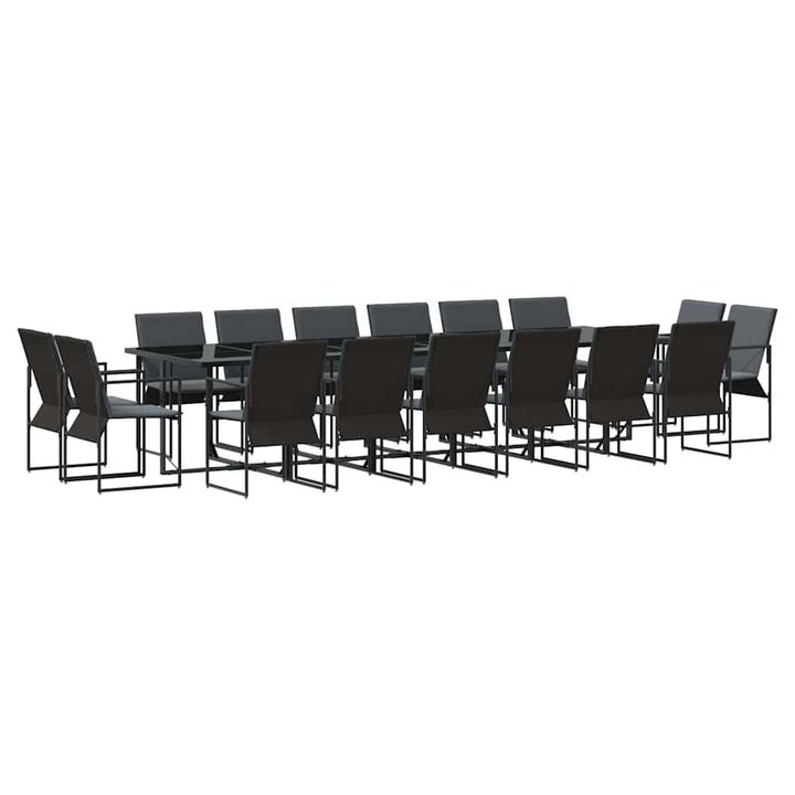 Have Spisebordssæt 17 pcs Sort Stål