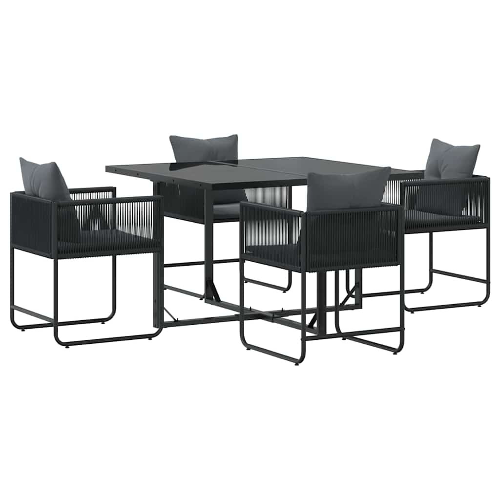 Have Spisebordssæt 5 pcs Sort Stål