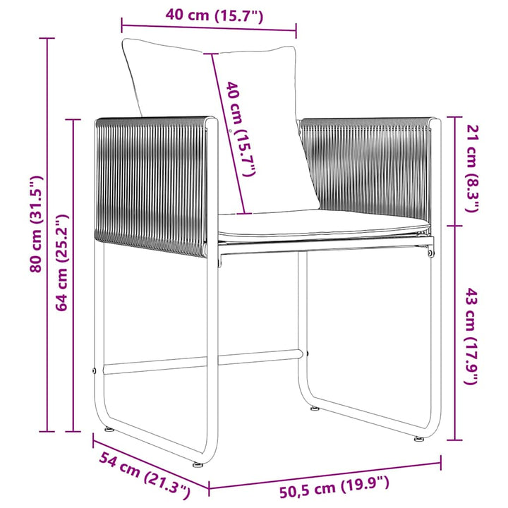 Have Spisebordssæt 7 pcs Sort Stål